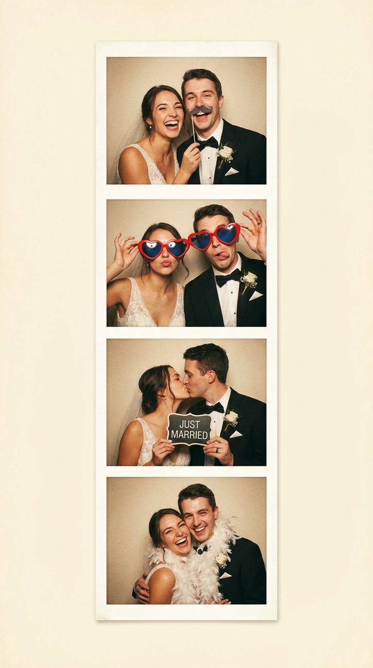 A classic photo booth print strip